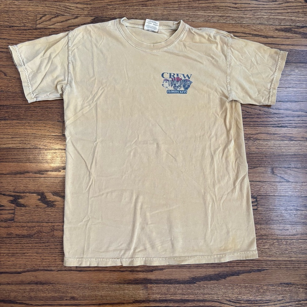 Yellow T-shirt Florida Keys Pirate Dogs Crew, Size medium